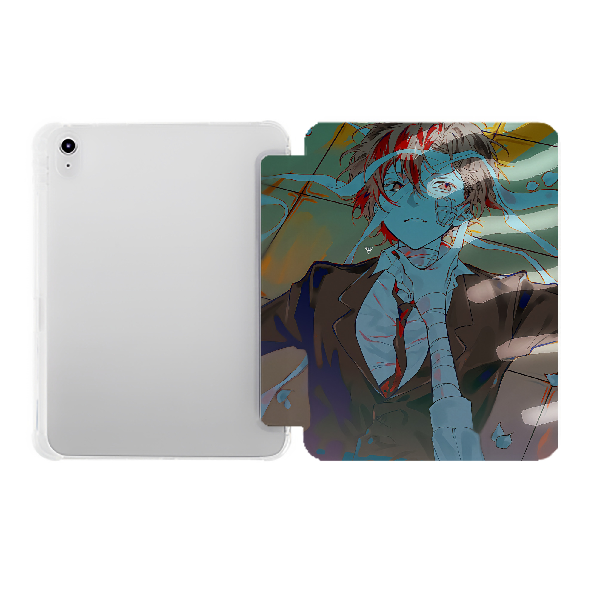 （画像用） 文豪ストレイドッグス Bungo Stray Dogs IPad ケース ペン収納付き 三つ折りスタンド PUレザー×シリコン 対応機種9.5/10.5/10.9インチ
